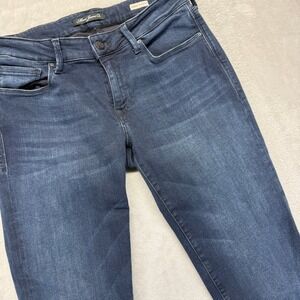 Mavi Jeans Women's 30 Emma Slim Boyfriend Whiskered Dark Wash Stretch Blue Denim